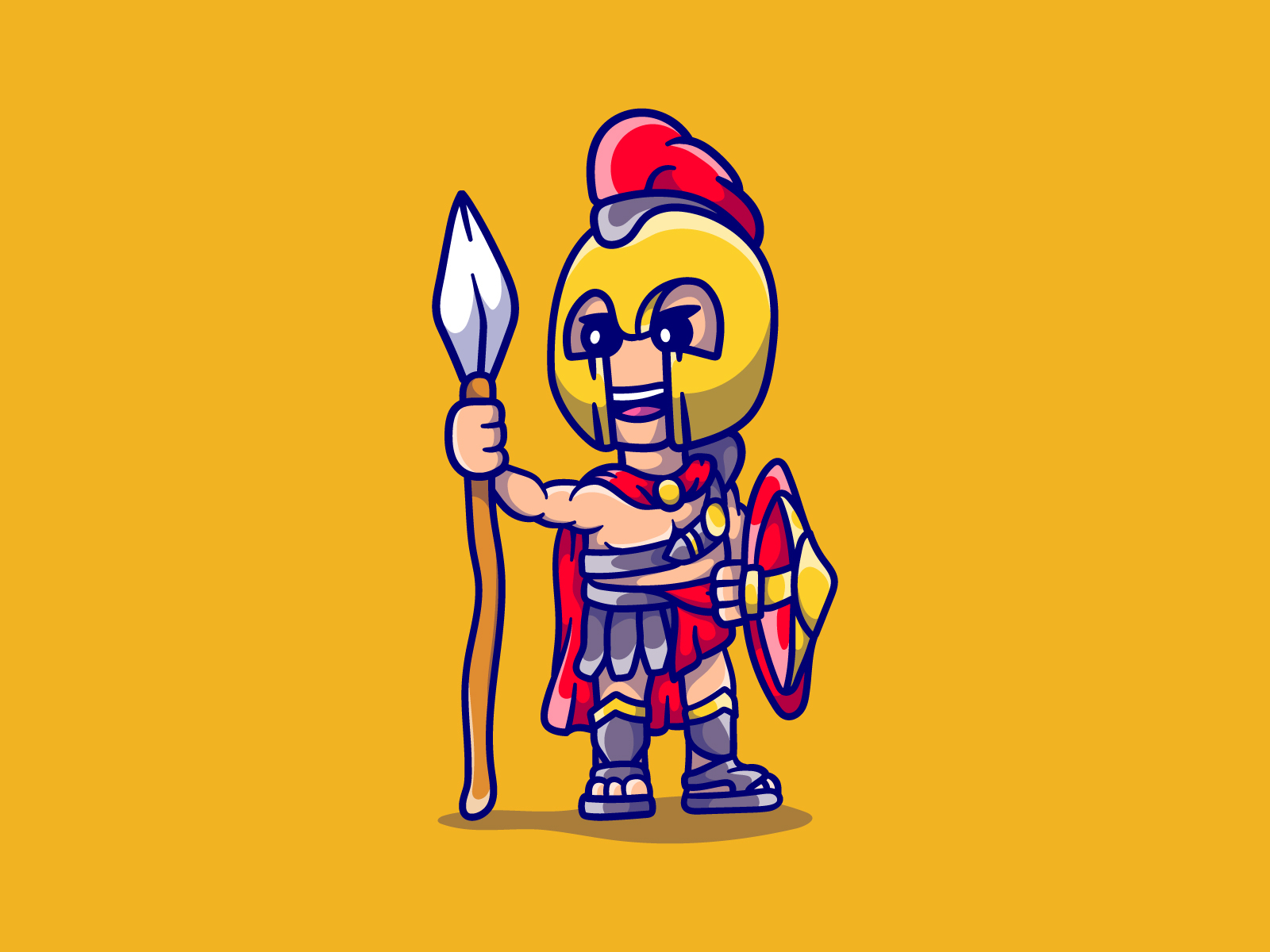 Cute brave spartan by Bubix on Dribbble