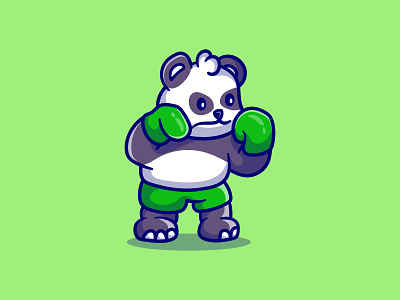 Cute panda boxing illustration boxing cartoon character character design cute character design graphic design illustration illustrator logo mascot panda sport vector vector art