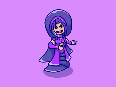 Beautiful witch dancing character illustration mascot witch wizard