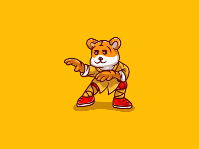 Cute kung fu tiger illustration cartoon character character design design draw drawing flat flat design illustration kung fu martial art mascot tiger