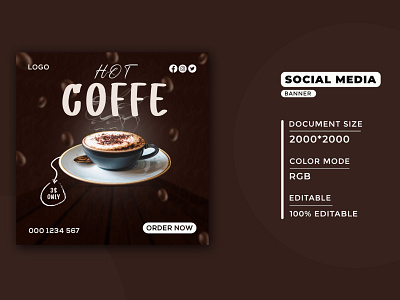 Coffe Social Media Post / Web Banner banner coffe coffe post design design social mmedia post