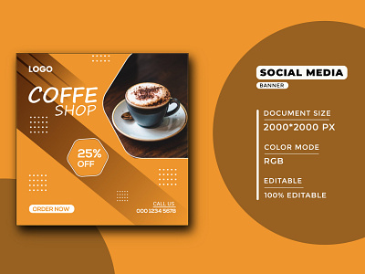Coffe Shop Social Media Banner Template banner coffe banner design social mmedia post
