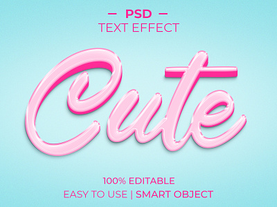 cute photoshop 3d text effect