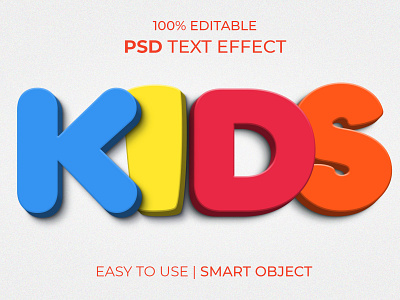 Kids photoshop text effect 3d 3d text editable kids text effect text effect