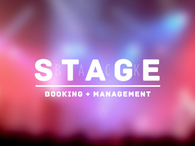 Logotype Backstage (1C) 1c backstage booking concert glow hidden lights logo logotype management monochromatic photoshop