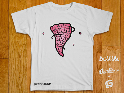 Brainstorm Inc. T-Shirt brain dribbble hurricane illustrator pink storm think threadless thunderstorm tornado twister