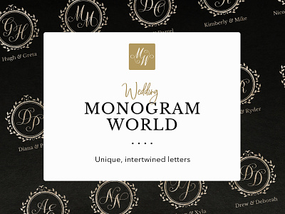 The Monogram World calligraphy editable elegant floral frame get married gold handcrafted handmade initials leaves logo marry monogram script traditional typography vector wedding wedding monogram