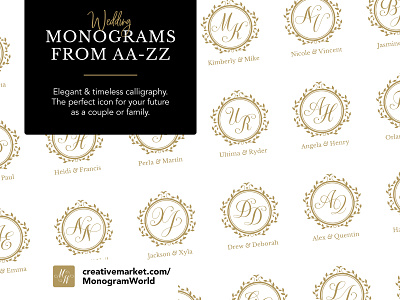 Wedding Monogram designs, themes, templates and downloadable