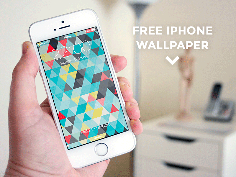 Freebie iPhone wallpaper (ai+jpg) colorful free freebie hipster ios7 iphone pattern triangles vector wallpaper