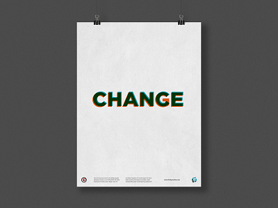 Poster Series "Think positive!" (1) blue chance change orange poster type typography