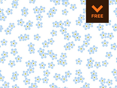 Freebie seamless vector pattern forget-me-not