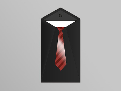 Tie envelope (concept) black coating emboss envelope fashion glossy matt print suit tie