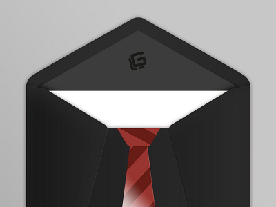 Tie envelope (concept, detail) black coating emboss envelope fashion glossy matt print suit tie