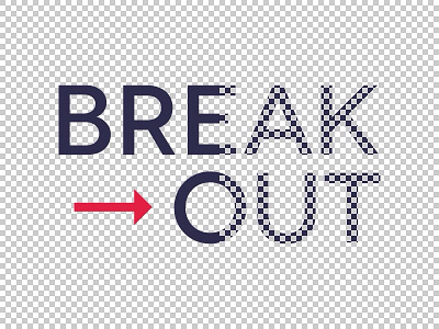 Break out! break out checker dtp illusion pattern reserved transparency typography