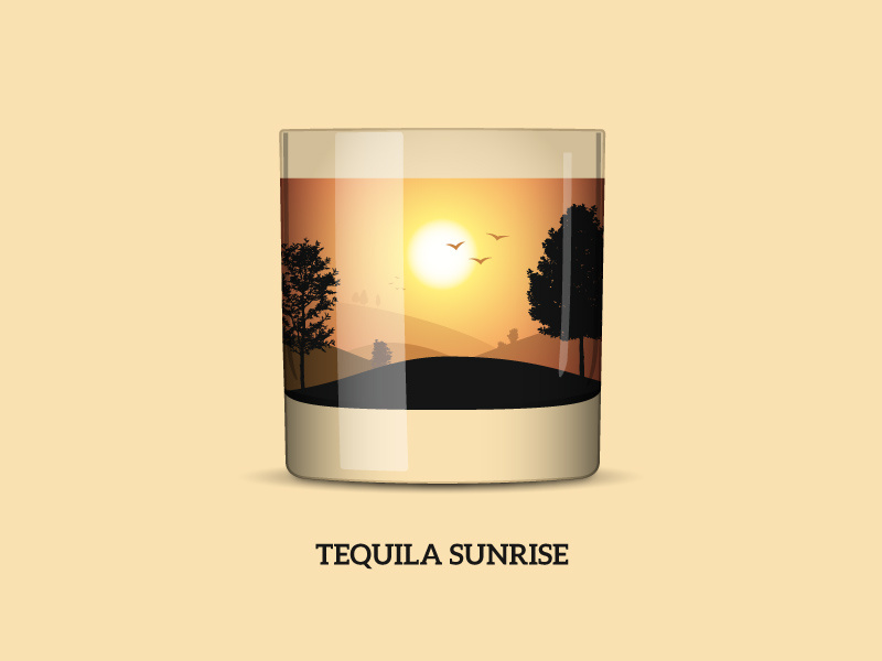 Nature Cocktail 1: «Tequila Sunrise» tequila hills sunrise sip longdrink shots cocktails nature