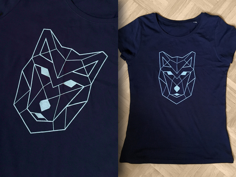 Geometric wolf (t-shirt) fairwear organic spreadless print t-shirt wolf geometric
