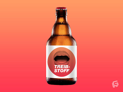 TREIBSTOFF beer fuel horny label lips mockup sticker treibstoff
