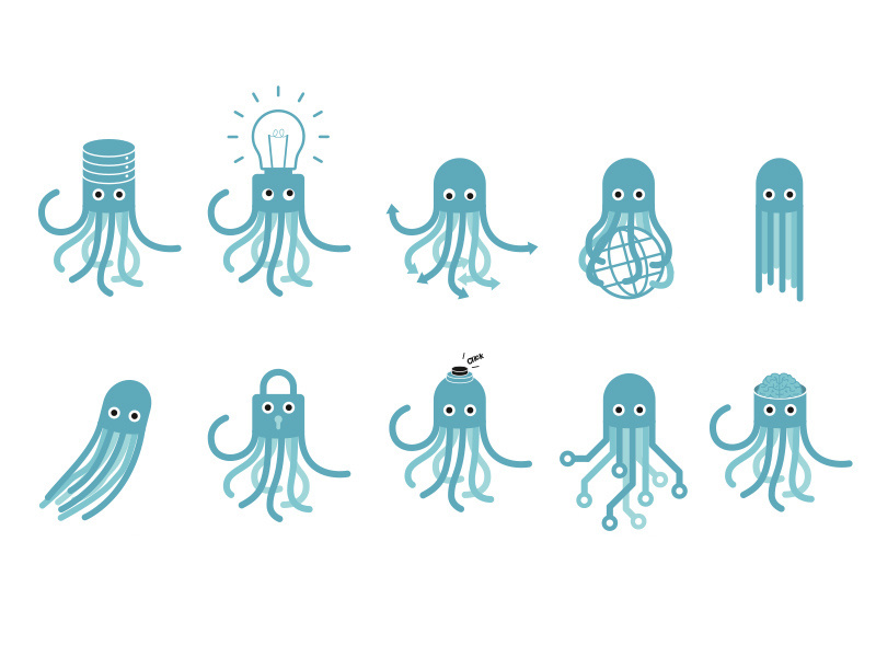 Octopus skills illustration features skills octopus