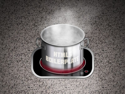 HTML5 Boilerplate iOS Icon boil boiler plate boilerplate boiling boiling water ceramic cooking cooking pot hob hot html5 html5 boiler plate icon illustration ios marble metal photoshop pot red water