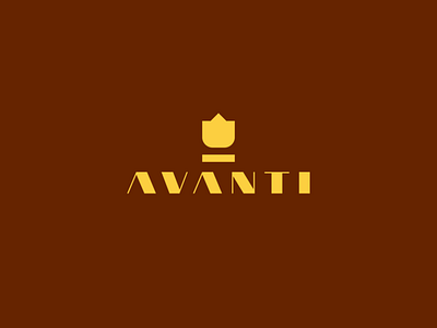 avanti logo art deco design flower logo typography