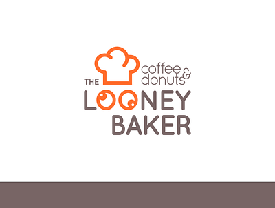 looney baker logo bakery breakfast chef coffee design food hat logo