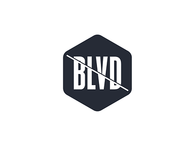 Blvd hexagon logo type wordmark