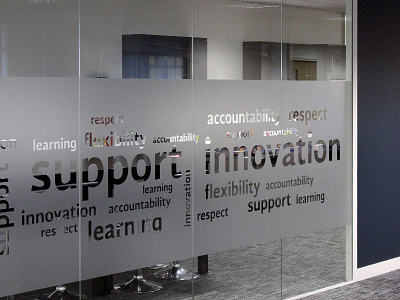 Head Office Implemented Design 2 environmental graphics impero office vinyl