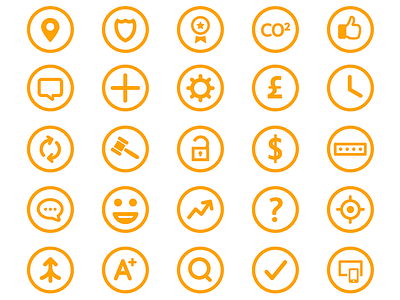 Benefits icons colour icons illustration web