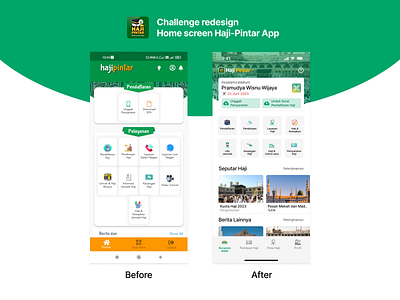 Redesign Challenge - Homescreen Haji-Pintar App app designer haji pray ui uiux