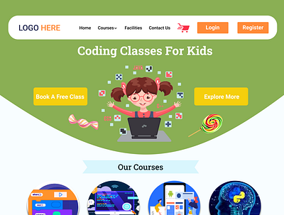 Educational Website Design Template branding design figma graphic design illustration ui website design