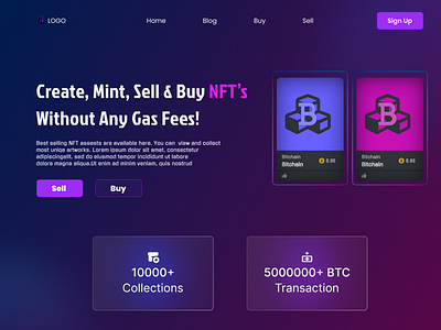 NFT Market Place Landing Page