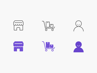 Icons for e-commerce b2b commerce icons shopping