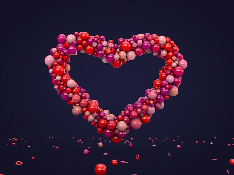 Happy Valentine's Day 3d animation c4d heart illustration love motion valentinesday