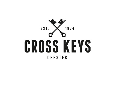 Cross Keys Logo Redesign branding drink food keys logo pub redesign vintage