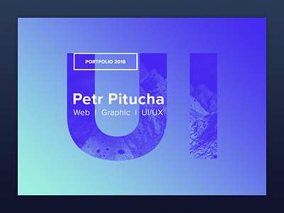 Portfolio Cover Image blue cover design designer gradient interaction petr pitucha portfolio ui