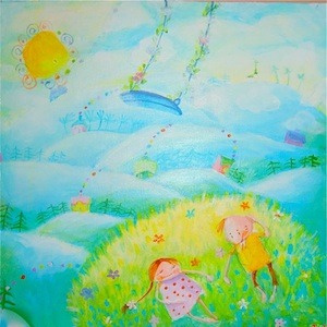 Falling From The Sky akryl canvas colorful happy painting sun together world