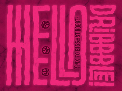 Hello Dribbble 👋 dribbble font glow hello logo pink type typography