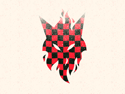 Personal branding 🏁 checkerboard fire flames fox logo pattern red