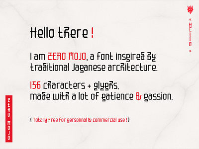 Zero Mojo text (free font) dribbble font free font japanese paragraph text type typeface typography words