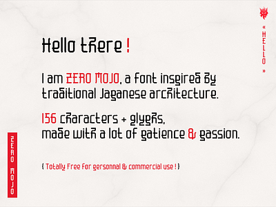 Zero Mojo text (free font)