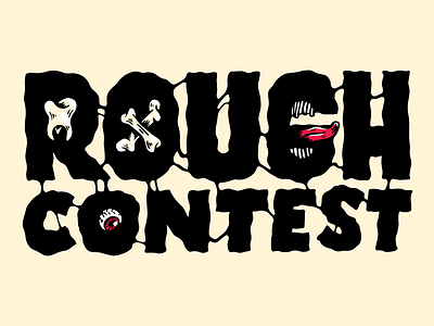 Rough Contest logo black bones grunge ink logo logotype punk rock rough