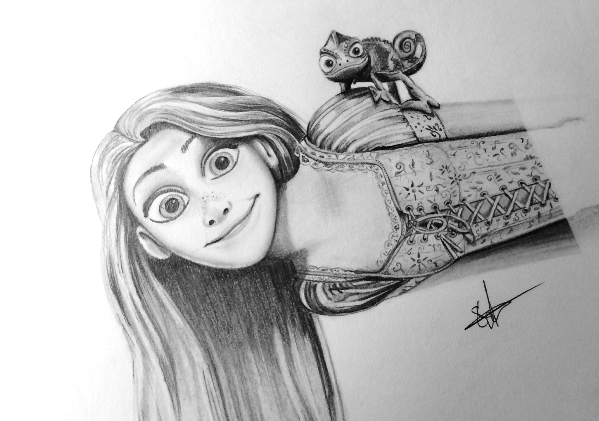 Rapunzel sketch by This Paper Ship on Dribbble