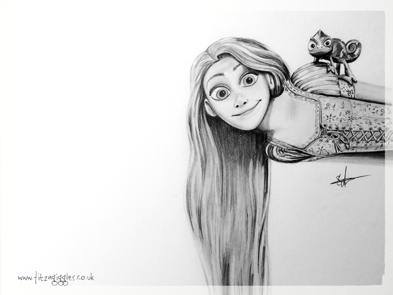 Easy RAPUNZEL DRAWING from Tangled Movie  How to Draw Disney Princess  Rapunzel Easy  YouTube