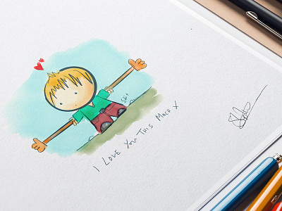 I love you this much character design illustration ipad love paper by fifty three