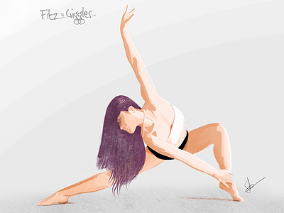 Little bend and a stretch! Digital yoga girl digital drawing female illustration ipad pro procreate yoga