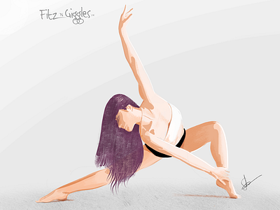 Little bend and a stretch! Digital yoga girl