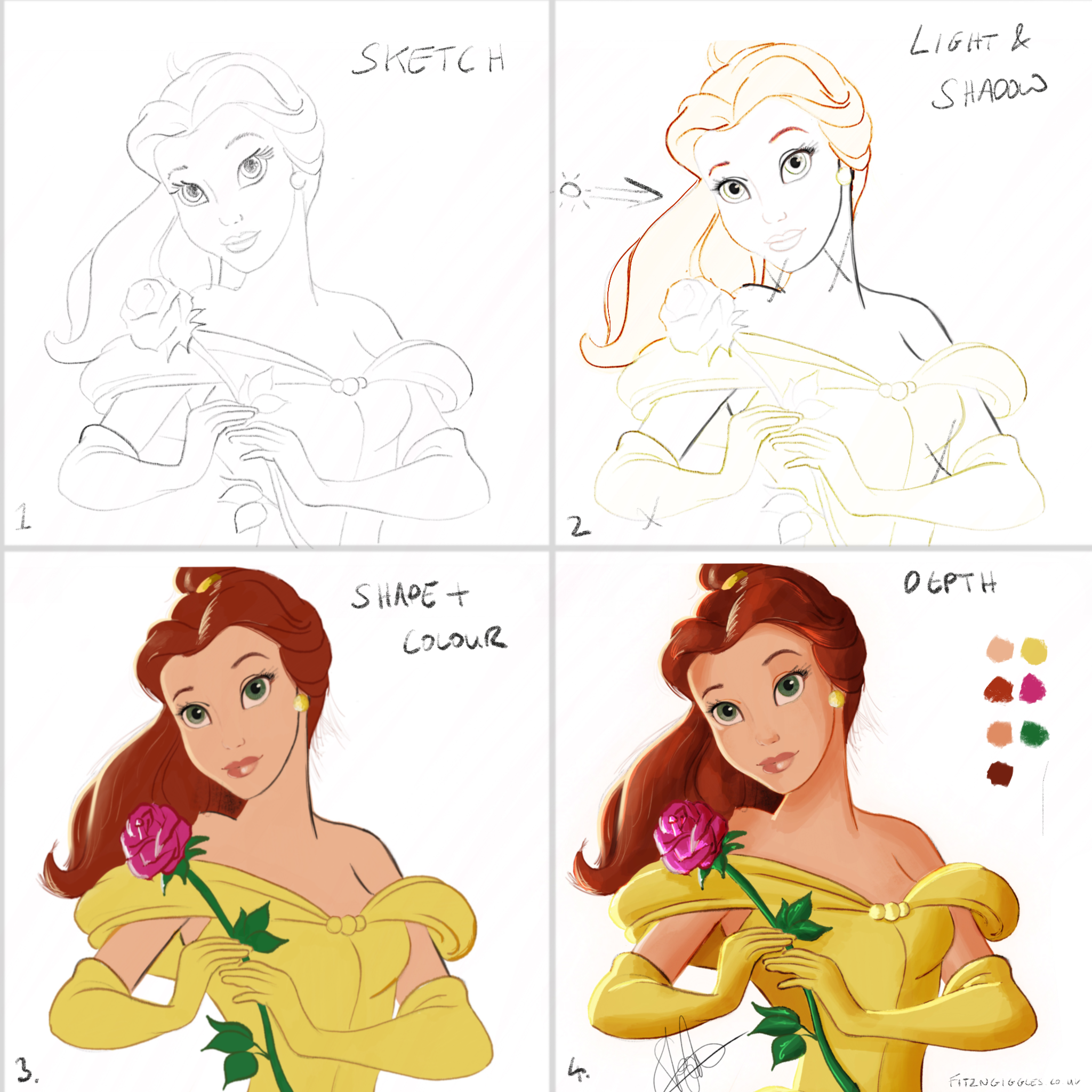 Belle Disney Princess Illustration By Steve Irvine On Dribbble