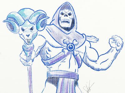 Skelator sketch art artrage he man illustration skelator sketch