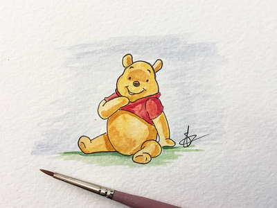 Winnie the Pooh watercolour painting sketch watercolour winnie the pooh