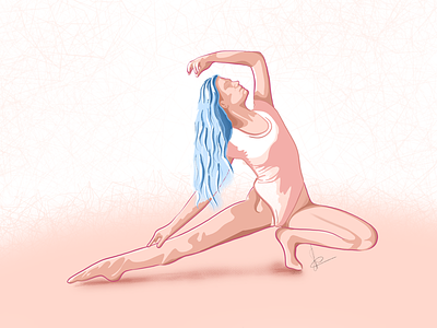 Yoga girl - illustration form girl illustration ipadpro procreate sketch yoga